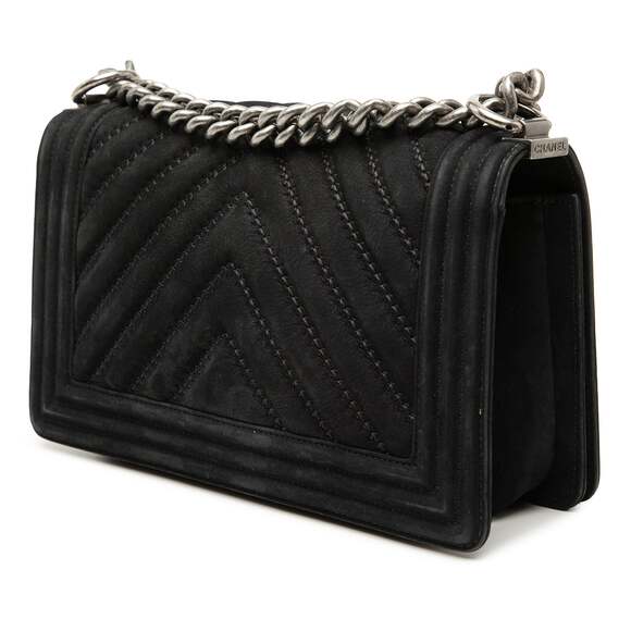 Chanel Boy Flap Bag Chevron Nubuck Old #246585C32B - Picture 2 of 7
